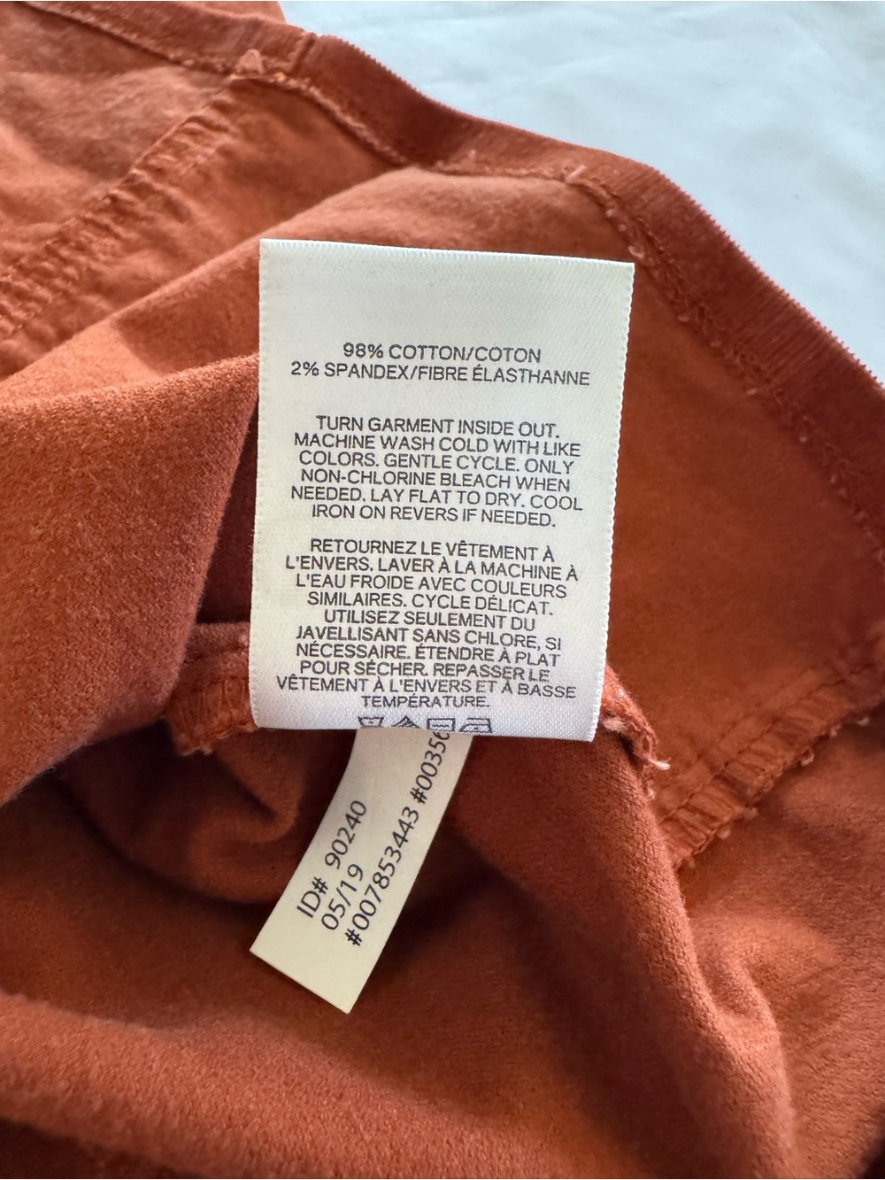 Express Burnt Orange Corduroy Button-Front Mini Dress - Picture 5 of 7